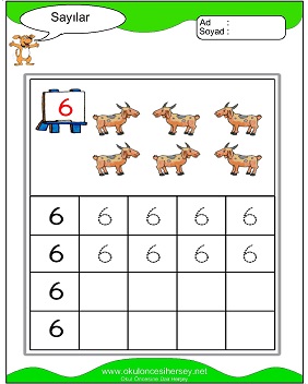 okul öncesi 0 sayısı çizgi çalışması